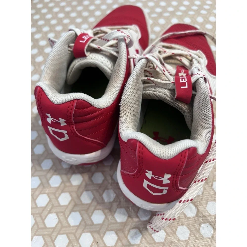Under Armour Leadoff Low RM Cleats Red/White Size 6Y 3023442-600